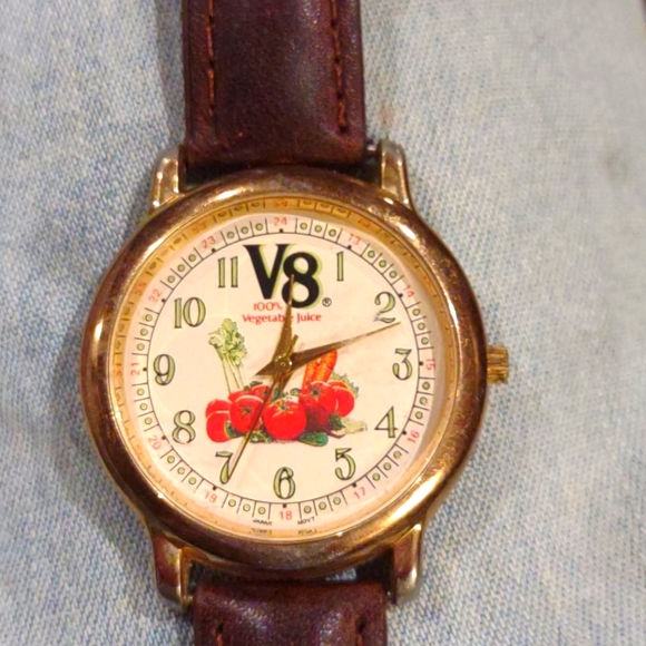 vintage rare V8 vegetables wrist watch